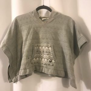 Grey Poncho with a hoodie